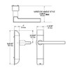 4600M-MD-612-US32 Adams Rite MD Designer handle Dimensional View