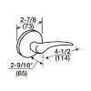 ML2010-DSF-619-RH Corbin Russwin ML2000 Series Mortise Passage Locksets with Dirke Lever in Satin Nickel