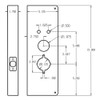 27-10B-CW Don Jo Wrap-Around Plate for Alarm Lock 2700/T2, 3000 and DL 4100 series Trilogy Lock Dimensional View