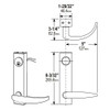 3080-01-0-91-US32D Adams Rite Standard Entry Trim Dimensional View
