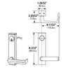 3080-03-0-31-US10B Adams Rite Standard Entry Trim Dimensional View