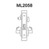 ML2058-DSA-625-CL6-LH Corbin Russwin ML2000 Series IC 6-Pin Less Core Mortise Entrance Holdback Locksets with Dirke Lever in Bright Chrome