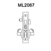 ML2067-DSA-605-CL6-LH Corbin Russwin ML2000 Series IC 6-Pin Less Core Mortise Apartment Locksets with Dirke Lever in Bright Brass