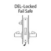 45HW7DEL16J605 Best 40HW series Single Key Latch Fail Safe Electromechanical Mortise Lever Lock with Curved w/ No Return Style in Bright Brass