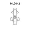 ML2042-DSB-605-CL7-LH Corbin Russwin ML2000 Series IC 7-Pin Less Core Mortise Entrance Locksets with Dirke Lever in Bright Brass