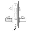 45HW7TDEU15N61912V Best 40HW series Single Key Deadbolt Fail Secure Electromechanical Mortise Lever Lock with Contour w/ Angle Return Style in Satin Nickel