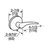 ML2056-DSF-625-LC-LH Corbin Russwin ML2000 Series Mortise Classroom Locksets with Dirke Lever in Bright Chrome