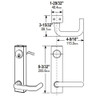 3080E-02-0-93-30 US10B Adams Rite Electrified Entry Trim Dimensional View