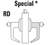 9K37RD16LSTK619LM Best 9K Series Special Function Cylindrical Lever Locks with Curved without Return Lever Design Accept 7 Pin Best Core in Satin Nickel