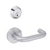 MSS-R-T-13-625-IC TownSteel Single Cylinder Dormitory / Exit Heavy Duty Sectional Mortise Lock with Tango Lever Prep for SFIC in Bright Chrome