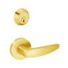MSS-L-G-29-605-IC TownSteel Single Cylinder Classroom Deadbolt Heavy Duty Low Sectional Mortise Lock with Gala Lever Prep for SFIC in Bright Brass