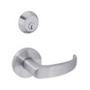 MSS-R-Q-09-626-IC TownSteel Double Cylinder Apartment / Exit / Public Toilet Heavy Duty Sectional Mortise Lock with Quest Lever Prep for SFIC in Satin Chrome