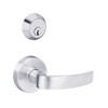 MSS-L-A-21-625 TownSteel Single Cylinder Dormitory with Deadbolt Heavy Duty Low Sectional Mortise Lock with Artistic Lever in Bright Chrome