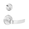 MSS-L-A-14-629-IC TownSteel Double Cylinder Storeroom Heavy Duty Low Sectional Mortise Lock with Artistic Lever Prep for SFIC in Bright Stainless Steel