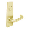 MSE-L-T-15-605-IC TownSteel Single Cylinder Hotel Heavy Duty Low Escutcheon Mortise Lock with Tango Lever Prep for SFIC in Bright Brass