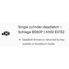 B560FB-613 Schlage Fire Rated Grade 2 Single Cylinder Deadbolt with Less SFIC in Oil Rubbed Bronze