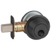 B561L-622 Schlage Grade 2 Cylinder by Blank Plate Deadbolt with Less Core in Flat Black Coated