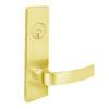 MSE-R-A-12-605 TownSteel Single Cylinder Dormitory / Exit Heavy Duty Low Escutcheon Mortise Lock with Artistic Lever in Bright Brass