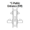 45H7C12S605VIN Best 40H Series Public Entrance without Deadbolt Heavy Duty Mortise Lever Lock with Solid Tube with No Return and Visual Keyed Indicator in Bright Brass