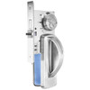 MRX-A-19-630-LH TownSteel Ligature Resistant Privacy - Bathroom with Deadbolt with thumb turn Mortise Lock Non Keyed with Arch Trim - Left Hand in Satin Stainless Steel