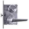 MRX-S-L-02-630 TownSteel Heavy Duty Anti-Ligature Privacy - Bathroom with deadbolt x Levers Mortise Lock Non Keyed with Sectional Trim in Satin Stainless Steel