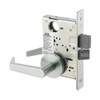 AUR8861FL-619-LC Yale 8800FL Series Less Cylinder with Deadbolt Mortise Dormitory or Storeroom Lock with Indicator with Augusta Lever - CO Rose in Satin Nickel