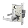 AUR8860-2FL-626-LC Yale 8800FL Series Less Cylinder with Deadbolt Mortise Entrance or Storeroom Lock with Indicator with Augusta Lever in Satin Chrome