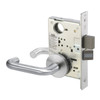 CRR8823FL-626-LC Yale 8800FL Series Less Cylinder with Deadbolt Mortise Storeroom Lock with Indicator with Carmel Lever in Satin Chrome