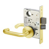 CRR8860FL-605-ICLC Yale 8800FL Series Single Cylinder with Deadbolt Mortise Entrance or Storeroom Lock with Indicator with Carmel Lever Lock Prepped for LFIC in Bright Brass