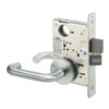 CRR8867FL-619-LC Yale 8800FL Series Less Cylinder with Deadbolt Mortise Dormitory or Exit Lock with Indicator with Carmel Lever in Satin Nickel