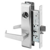 AUCN8864FL-619-LC Yale 8800FL Series Less Cylinder Mortise Bathroom Lock with Indicator with Augusta Lever in Satin Nickel
