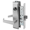 AUCN8860FL-625-LC Yale 8800FL Series Less Cylinder with Deadbolt Mortise Entrance or Storeroom Lock with Indicator with Augusta Lever in Bright Chrome