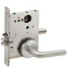 L9050L-02B-630-LX Schlage L Series Less Cylinder Entrance Commercial - Latchbolt Monitor Mortise Lock with 02 Cast Lever - B Rose Design in Satin Stainless Steel