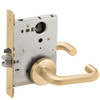 L9050L-03B-606-LX Schlage L Series Less Cylinder Entrance Commercial - Latchbolt Monitor Mortise Lock with 03 Cast Lever - B Rose Design in Satin Brass