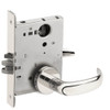 L9050L-17A-625-LX Schlage L Series Less Cylinder Entrance Commercial - Latchbolt Monitor Mortise Lock with 17 Cast Lever - A Rose Design in Bright Chrome