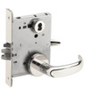 L9050J-17A-629-RX Schlage L Series Entrance Commercial - Request to Exit Mortise Lock with 17 Cast Lever - A Rose Design Prepped for FSIC in Bright Stainless Steel