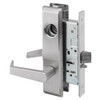 AUCN8823FL-630-ICLC Yale 8800FL Series Single Cylinder with Deadbolt Mortise Storeroom Lock with Indicator with Augusta Lever Lock Prepped LFIC in Satin Stainless Steel