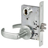 PBR8833FL-618-SFICLC Yale 8800FL Series Single Cylinder Mortise Exit Locks with Pacific Beach Lever Lock Prepped SFIC in Bright Nickel