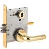 L9050B-02A-605-RX Schlage L Series Entrance Commercial - Request to Exit Mortise Lock with 02 Cast Lever Design Prepped for SFIC in Bright Brass