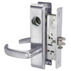 PBCN8860-2FL-626-LC Yale 8800FL Series Less Cylinder with Deadbolt Mortise Entrance or Storeroom Lock with Indicator with Pacific Beach Lever in Satin Chrome
