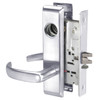 PBCN8860-2FL-625-LC Yale 8800FL Series Less Cylinder with Deadbolt Mortise Entrance or Storeroom Lock with Indicator with Pacific Beach Lever in Bright Chrome