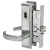 PBCN8867FL-619-ICLC Yale 8800FL Series Single Cylinder with Deadbolt Mortise Dormitory or Exit Lock with Indicator with Pacific Beach Lever Lock Prepped LFIC in Satin Nickel