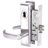 PBCN8809FL-629-SFICLC Yale 8800FL Series Single Cylinder Mortise Classroom w/ Thumbturn Locks with Pacific Beach Lever Lock Prepped SFIC in Bright Stainless Steel