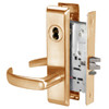 PBCN8860FL-612-SFICLC Yale 8800FL Series Single Cylinder with Deadbolt Mortise Entrance or Storeroom Lock with Indicator with Pacific Beach Lever Lock Prepped SFIC in Satin Bronze
