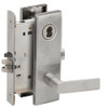 L9050B-01N-630-RX Schlage L Series Entrance Commercial - Request to Exit Mortise Lock with 01 Cast Lever Design Prepped for SFIC in Satin Stainless Steel