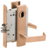L9050B-06L-612-RX Schlage L Series Entrance Commercial - Request to Exit Mortise Lock with 06 Cast Lever Design Prepped for SFIC in Satin Bronze