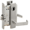 L9050B-06L-630-RX Schlage L Series Entrance Commercial - Request to Exit Mortise Lock with 06 Cast Lever Design Prepped for SFIC in Satin Stainless Steel