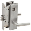 L9050B-02N-626-LX Schlage L Series Entrance Commercial - Latchbolt Monitor Mortise Lock with 02 Cast Lever Design Prepped for SFIC in Satin Chrome