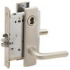 L9050B-02L-619-LX Schlage L Series Entrance Commercial - Latchbolt Monitor Mortise Lock with 02 Cast Lever Design Prepped for SFIC in Satin Nickel