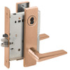 L9050B-05L-612-LX Schlage L Series Entrance Commercial - Latchbolt Monitor Mortise Lock with 05 Cast Lever Design Prepped for SFIC in Satin Bronze